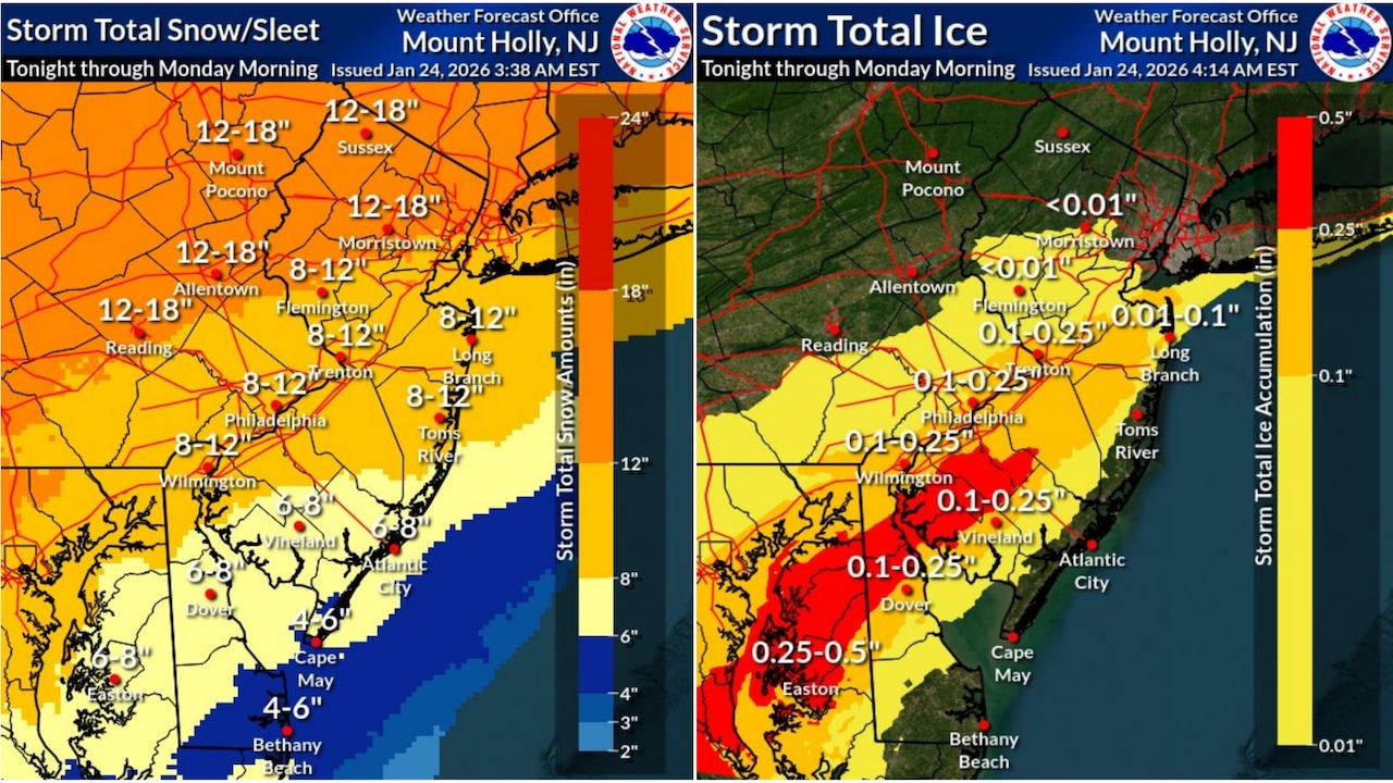 N.J. weather: Fierce snow, ice storm to hit state with up to 18 inches of snow