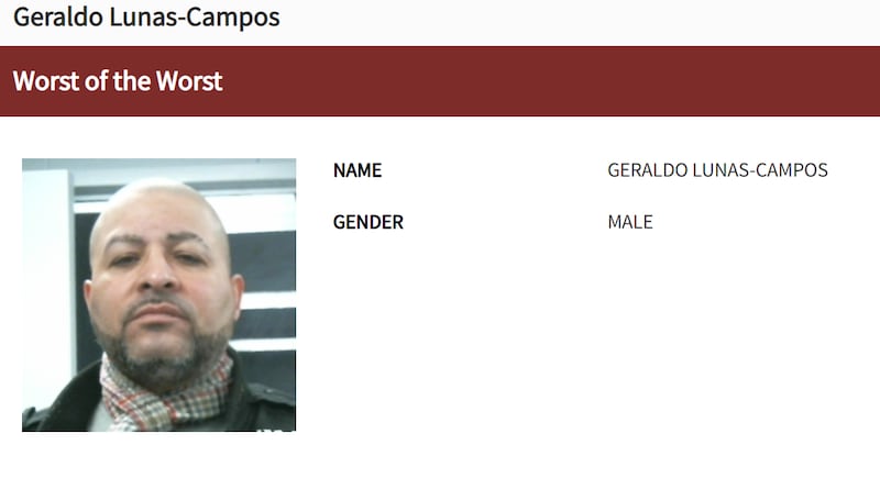 Geraldo Lunas Campos entry on ICE "Worst of the Worst" webpage.