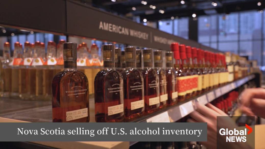 Click to play video: 'Nova Scotia to sell last of U.S. booze pulled from shelves'