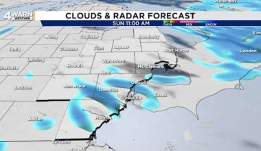 Snow showers, breezy winds and cold temperatures expected in Metro Detroit Sunday
