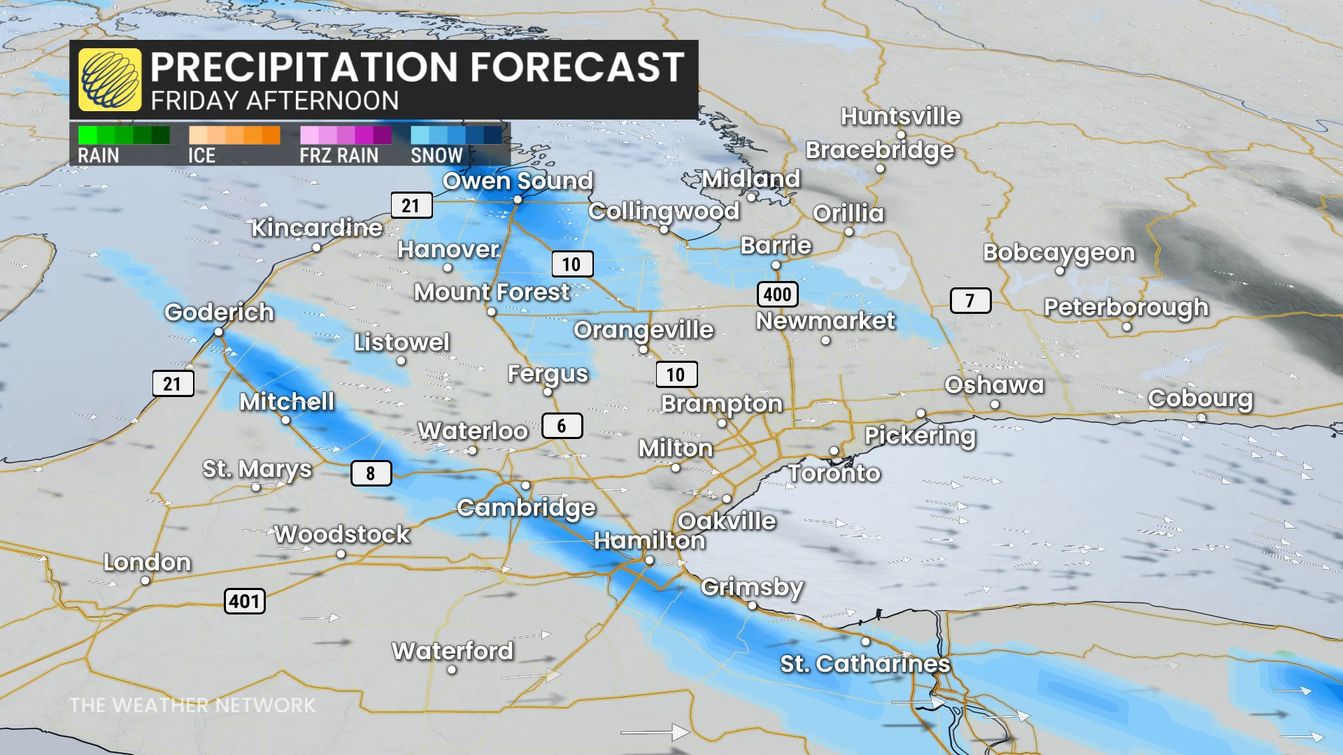 Ontario snow squalls Friday afternoon
