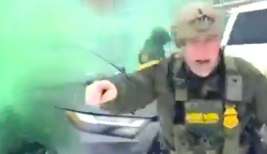 Trump Goon Bovino Launches Smoke Bomb in His Own Face