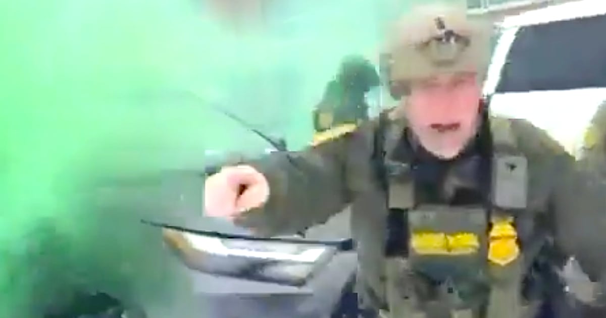 Trump Goon Bovino Launches Smoke Bomb in His Own Face