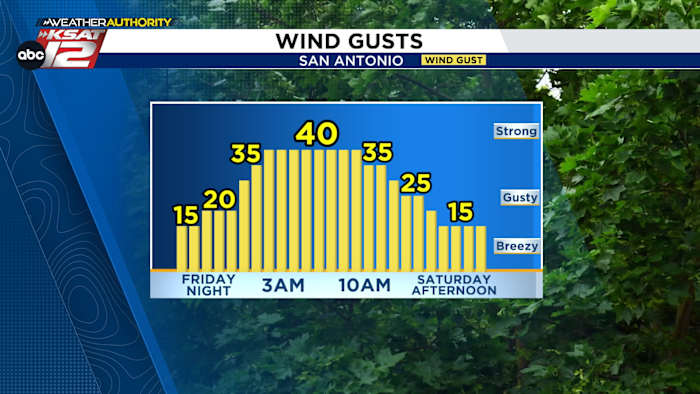 Chance of storms today, gusty winds tonight, and a near-freeze early Sunday