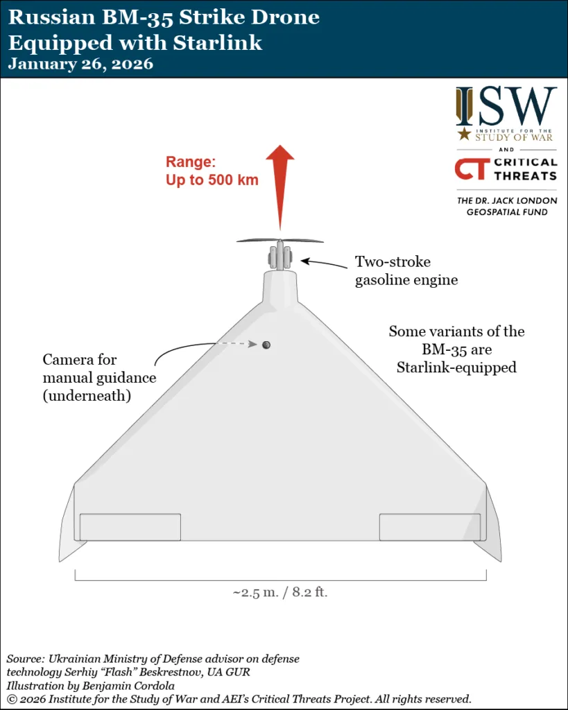 Russian BM-35 Strike Drone Equipped with Starlink