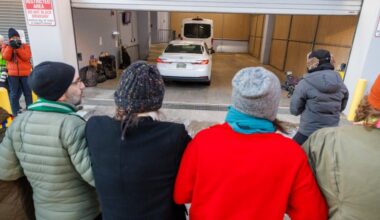 Protesters block garage in Center City