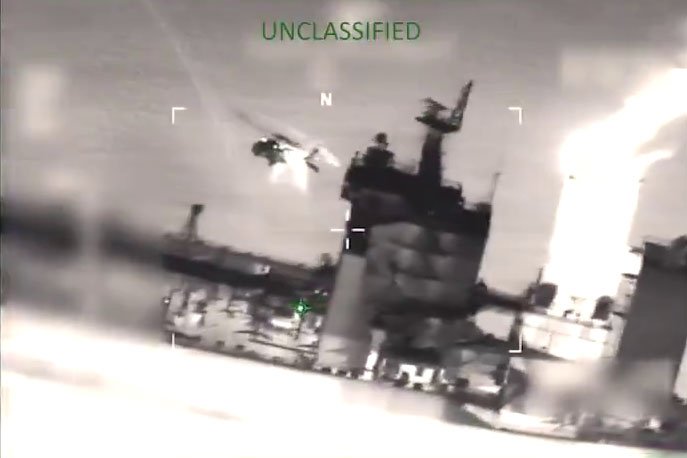 In a pre-dawn action this morning, the Department of War, in coordination with the Department of Homeland Security, apprehended a stateless, sanctioned dark fleet motor tanker without incident. The interdicted vessel, M/T Sophia, was operating in international waters and conducting illicit activities in the Caribbean Sea. The U.S. Coast Guard is escorting M/T Sophia to the U.S. for final disposition. Through Operation Southern Spear, the Department of War is unwavering in its mission to crush illicit activity in the Western Hemisphere. We will defend our Homeland and restore security and strength across the Americas. @DeptofWar @DHSgov @USCG #OpSouthernSpear