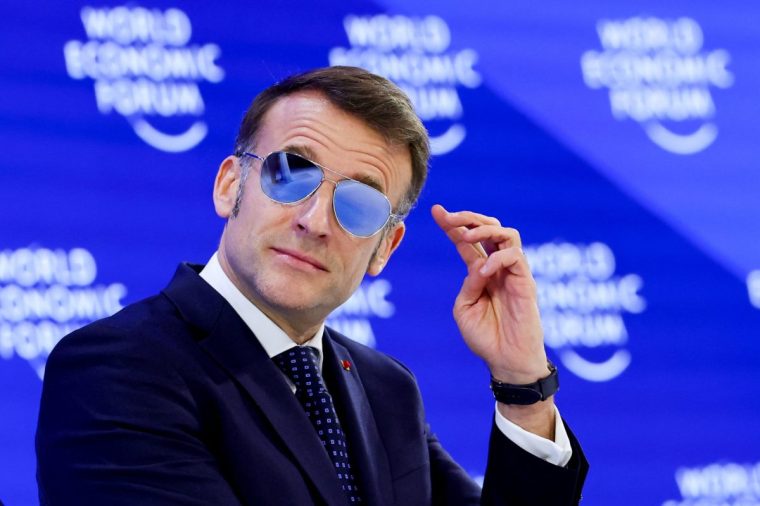 France's President Emmanuel Macron attends the 56th annual World Economic Forum (WEF) meeting in Davos, Switzerland, January 20, 2026. REUTERS/Denis Balibouse