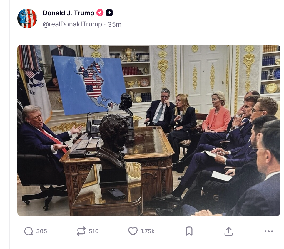 The Truth Social post by Trump