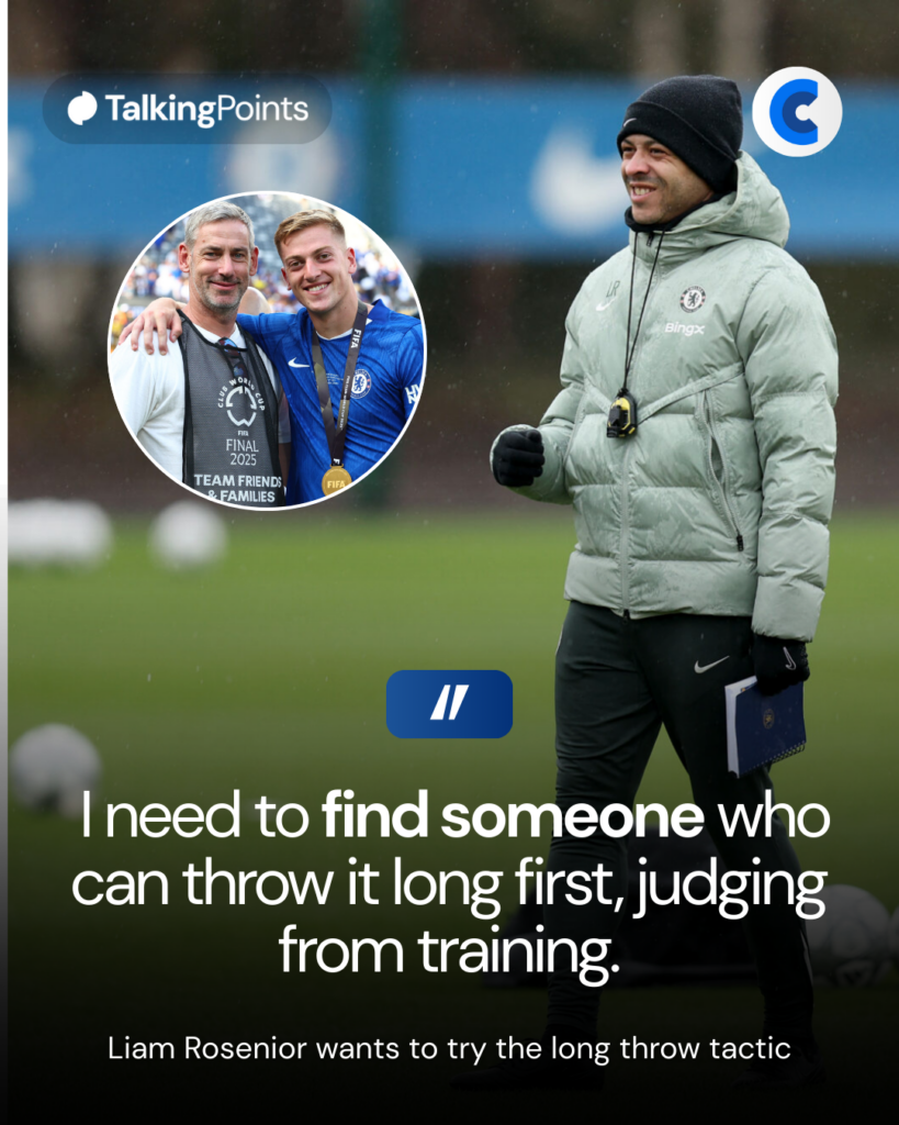 Liam Rosenior wants to try long throws at Chelsea