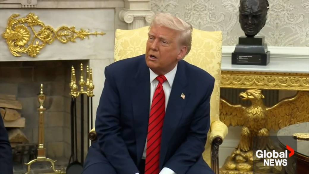 Click to play video: '‘You know who I’m talking about:’ Trump takes veiled shot at ‘terrible’ Chrystia Freeland during Carney meeting'