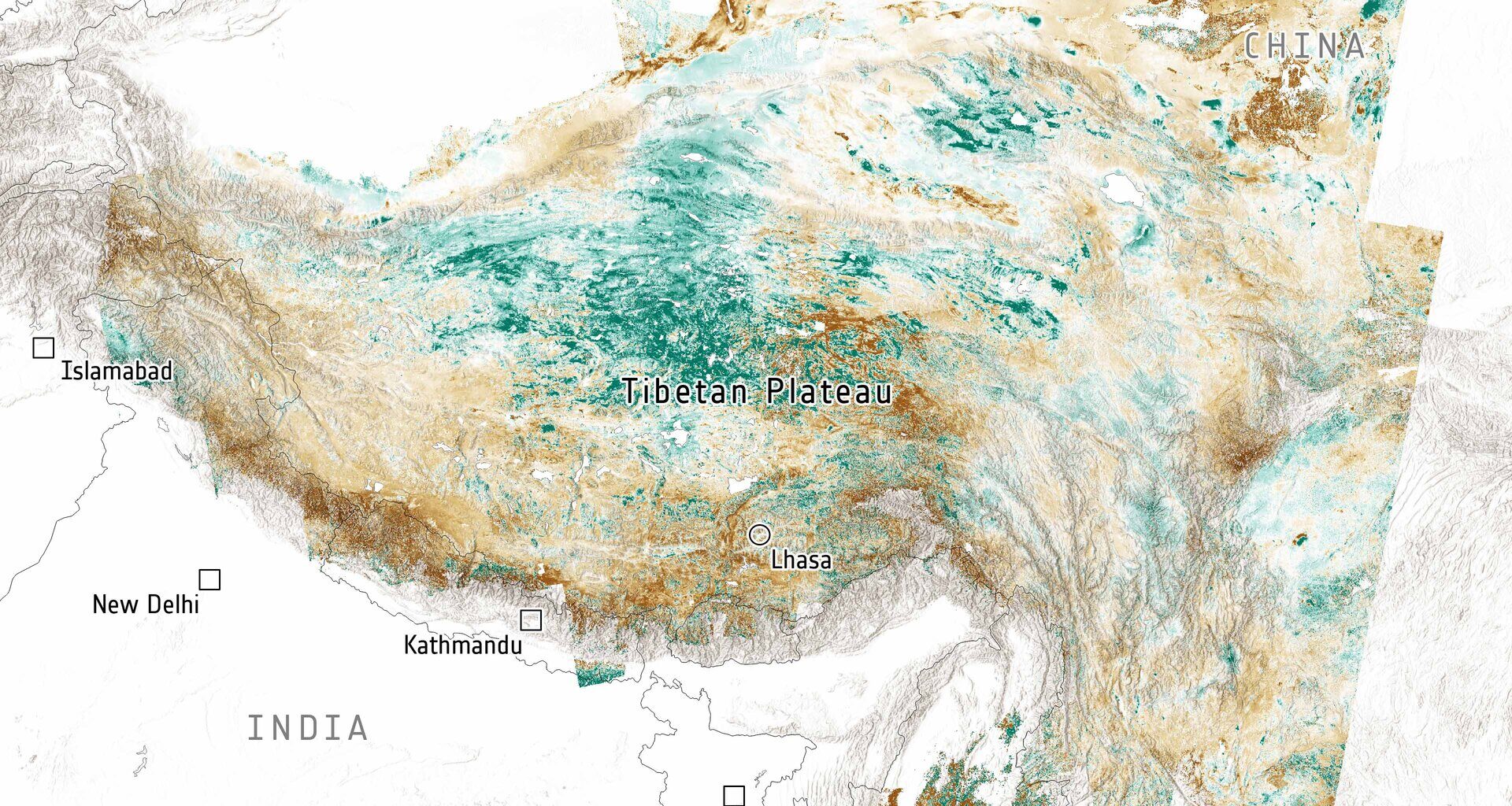 Tibetan Plateau vertical ground displacement