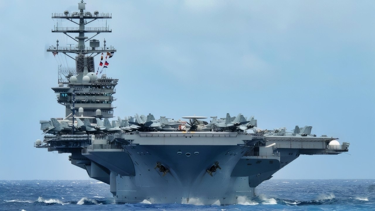WESTERN PACIFIC (Nov. 12, 2017) The aircraft carrier USS Theodore Roosevelt (CVN 71) transits the Western Pacific during a three-carrier strike force photo exercise. The USS Ronald Reagan (CVN 76), USS Theodore Roosevelt (CVN 71) and USS Nimitz (CVN 68) Strike Groups are underway and conducting operations in international waters as part of a three-carrier strike force exercise. The U.S. Navy has patrolled the Indo-Asia Pacific region routinely for more than 70 years promoting regional security, stability and prosperity. (U.S. Navy photo by Mass Communication Specialist 3rd Class Kelsey J. Hockenberger/Released)