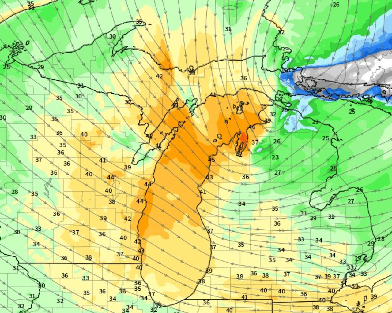 Timeline on near-blizzard conditions, Winter Weather Advisory expanded into eastern Michigan