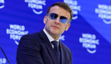 Trump mocks Macron's sunglasses in Davos speech