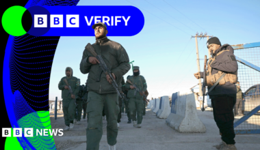 Verified video shows armed men taking control of IS camp in Syria - BBC