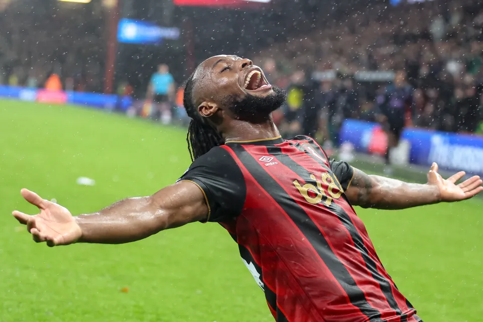 Antoine Semenyo celebrates for Bournemouth.