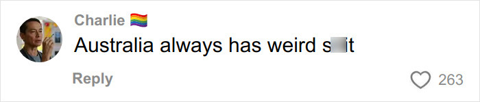 Comment on social media post discussing Australia, reflecting public reactions related to autopsy results in Canadian teen dingo case.