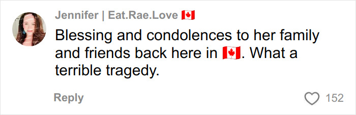 Comment expressing blessings and condolences for Canadian teen found among dingoes in a tragic case.