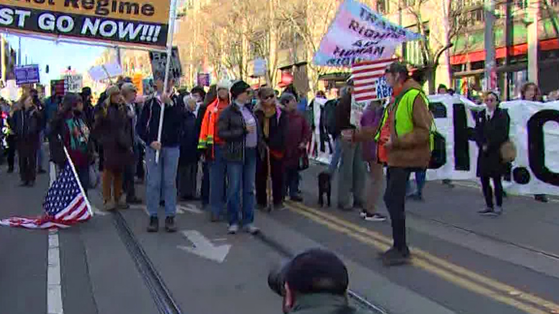 'Free America' walkout in Seattle underway