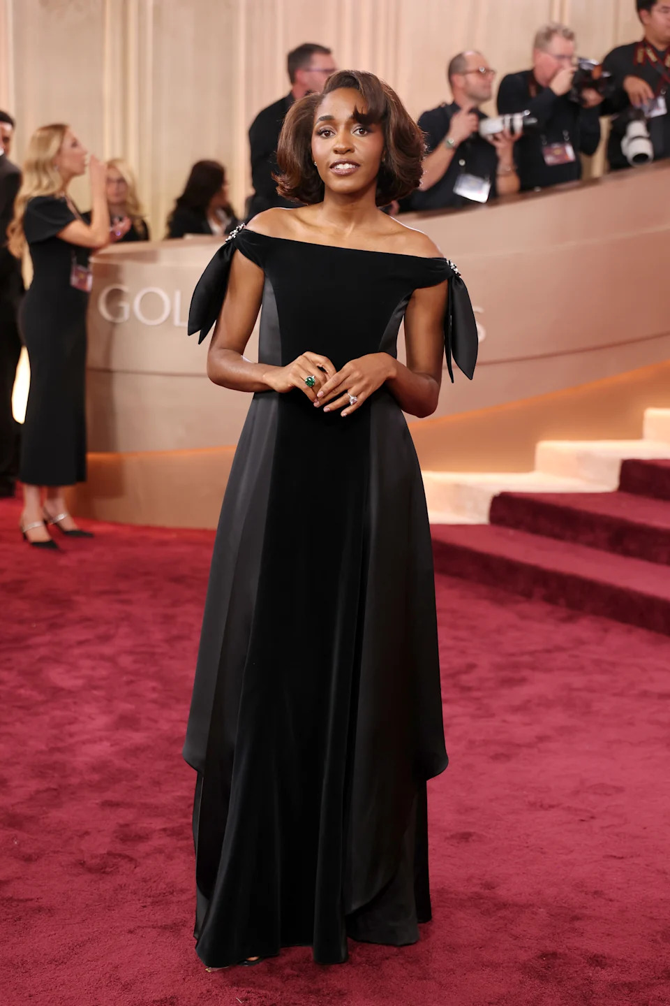 BEVERLY HILLS, CALIFORNIA - JANUARY 11: (FOR EDITORIAL USE ONLY) Ayo Edebiri attends the 83rd annual Golden Globe Awards at The Beverly Hilton on January 11, 2026 in Beverly Hills, California. (Photo by Kevin Mazur/Getty Images)