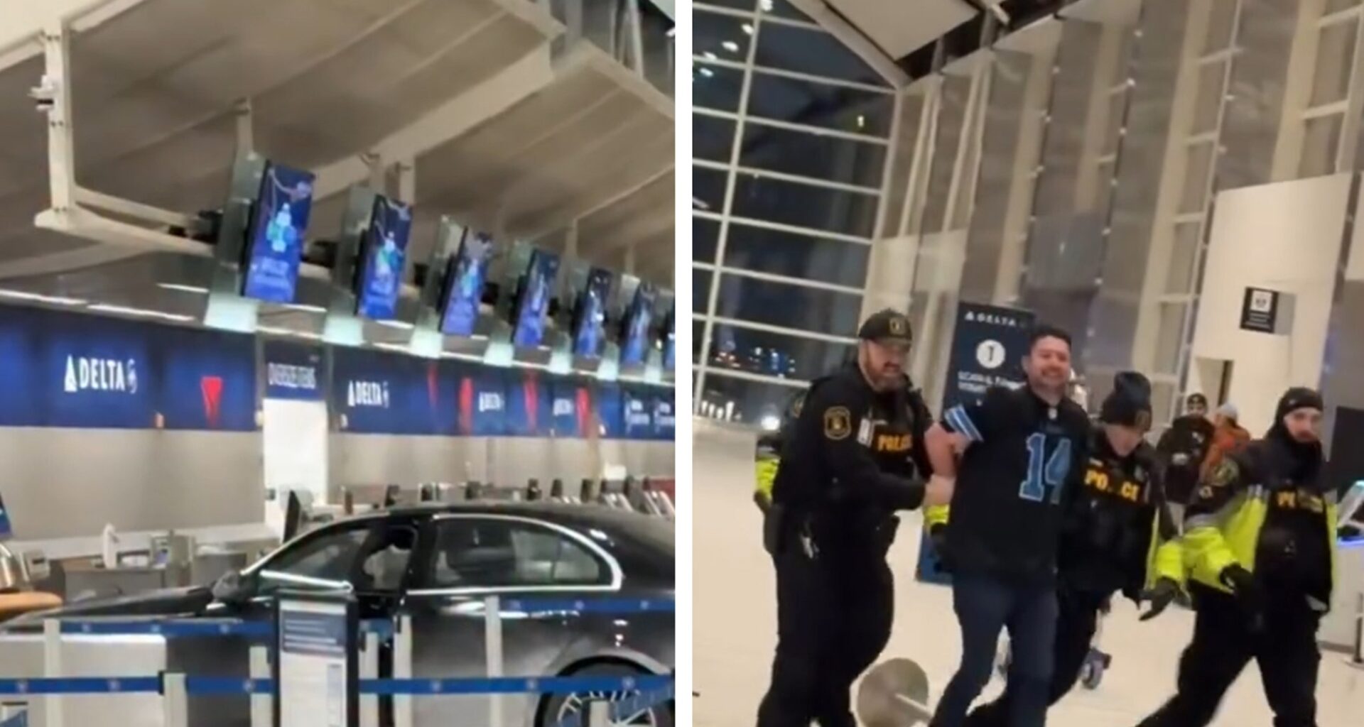 Car Crashes Into Terminal at Detroit Airport In Crazy Video