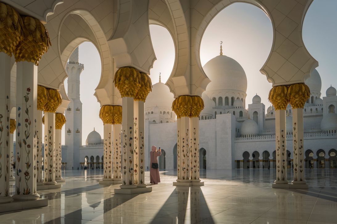 The Sheikh Zayed Grand Mosque in Abu Dhabi.