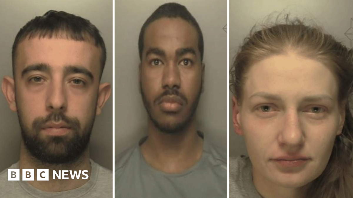 Composite image of two men and a woman. One man has dark hair and a beard. The other has shorter hair and a beard and moustache. The woman has tied back fair hair.