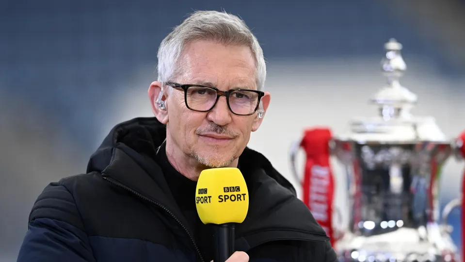 Gary Lineker presenting for the BBC during an FA Cup match