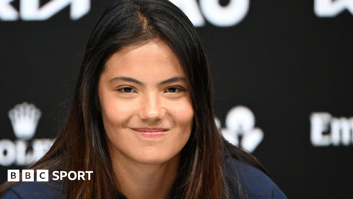Emma Raducanu talks to the media during her first news conference at the 2026 Australian Open