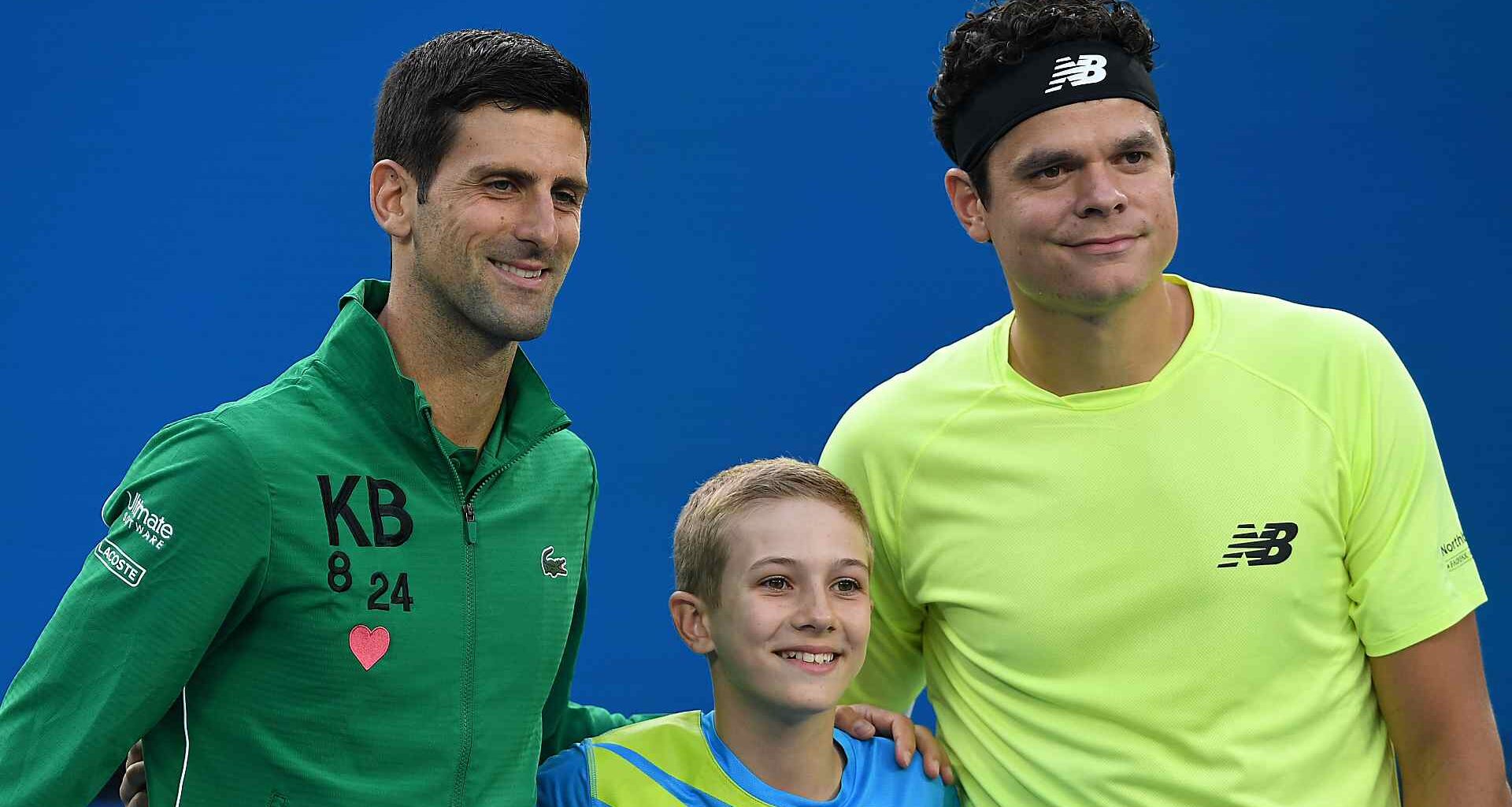 Novak Djokovic and Milos Raonic ahead of their 2020 Australian Open quarter-final clash.