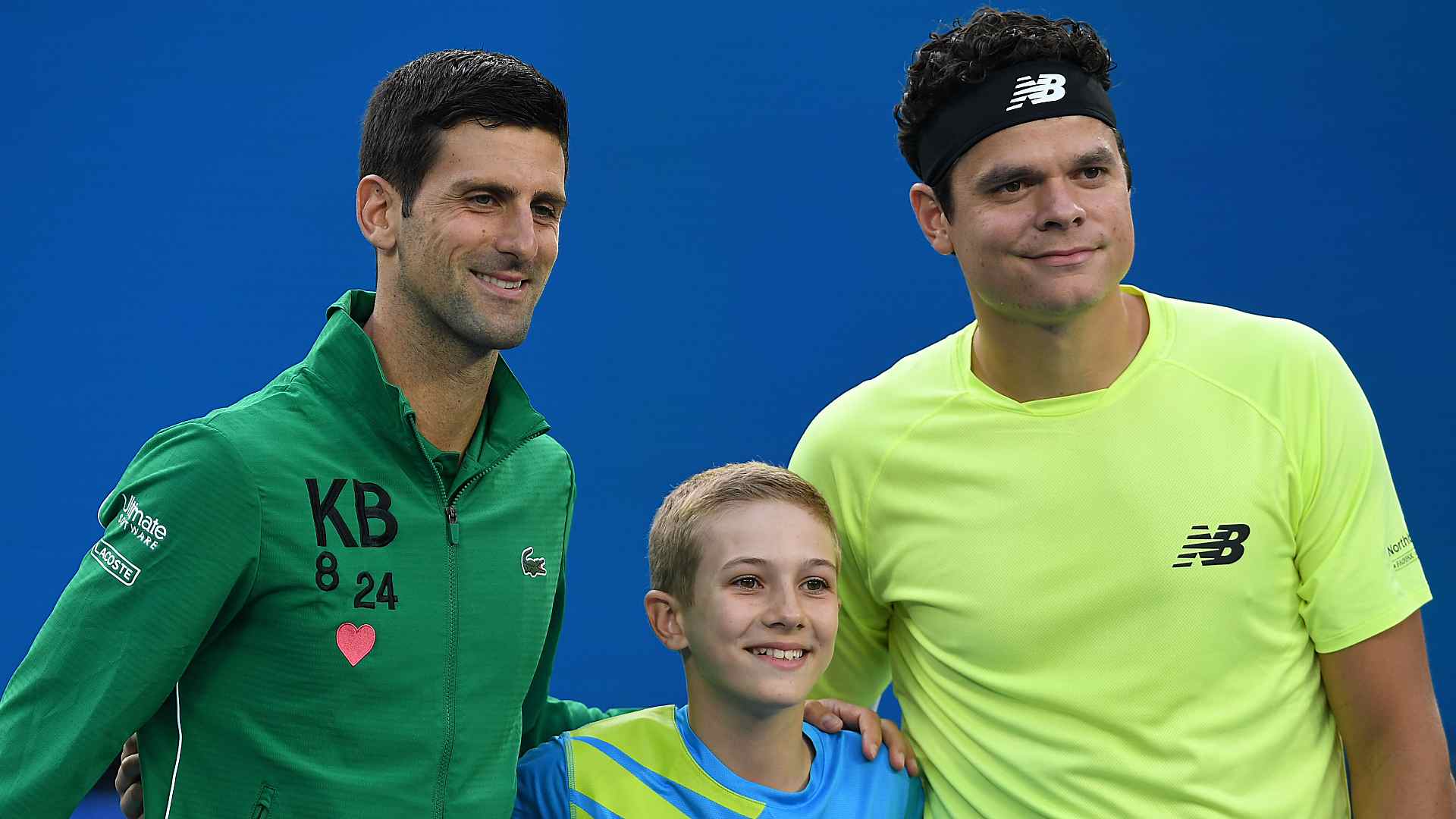 Novak Djokovic and Milos Raonic ahead of their 2020 Australian Open quarter-final clash.