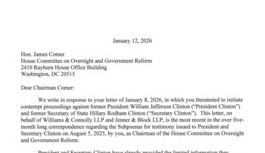 Read the Clintons’ Legal Letter to Comer