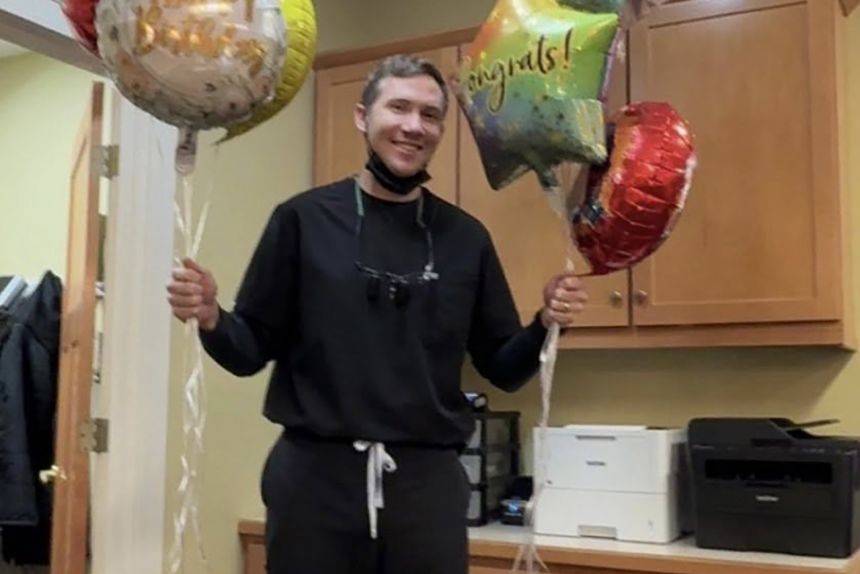 Spencer Tepe, seen here at his office, was found dead with his wife Tuesday at home.