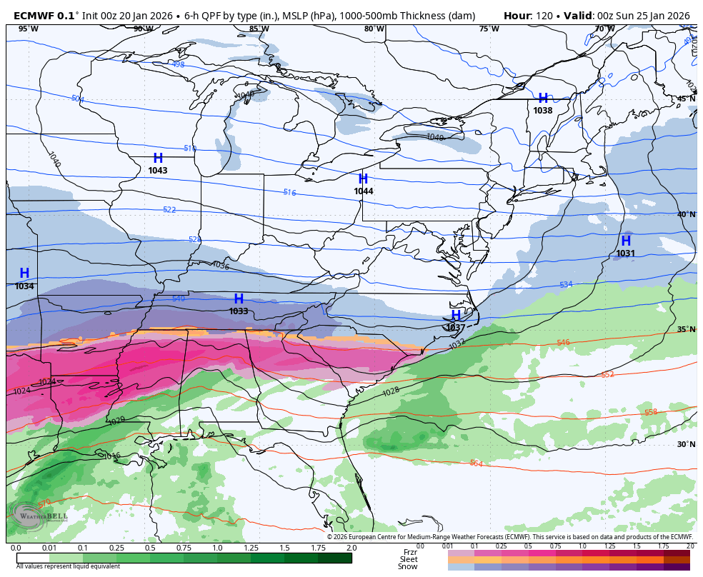 January 20 weather storm forecast weekend ECWMF