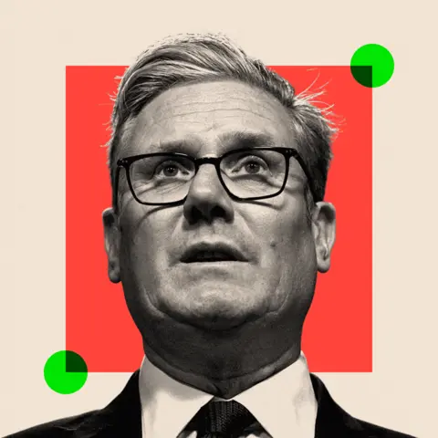 BBC A treated image of Keir Starmer 