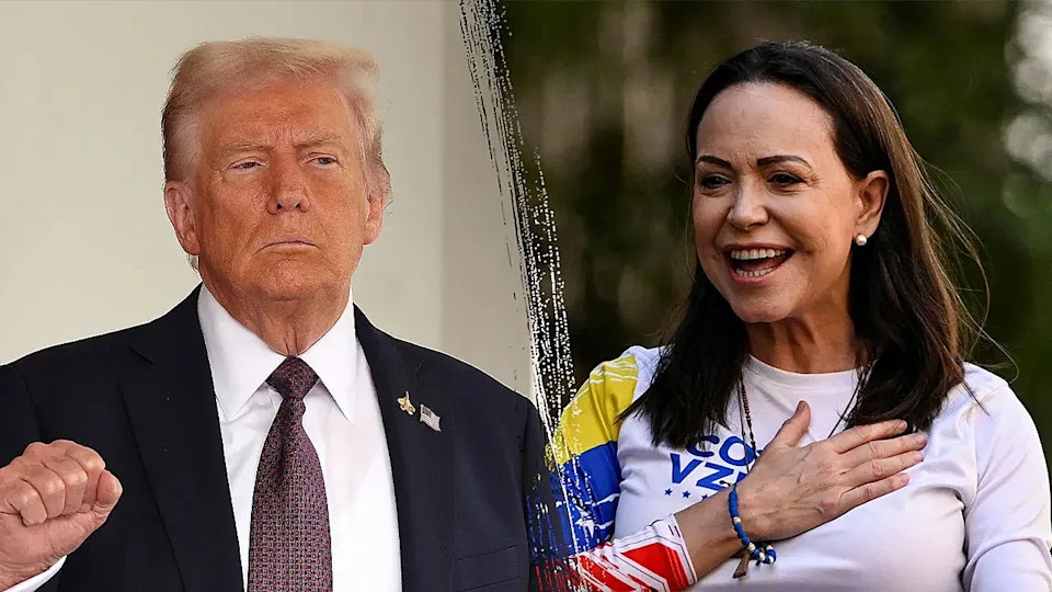 A split of María Corina Machado and President Trump