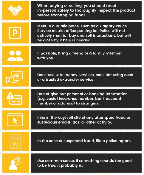 Calgary police have released a list of tips they are urging people to follow to protect themselves when selling items online.