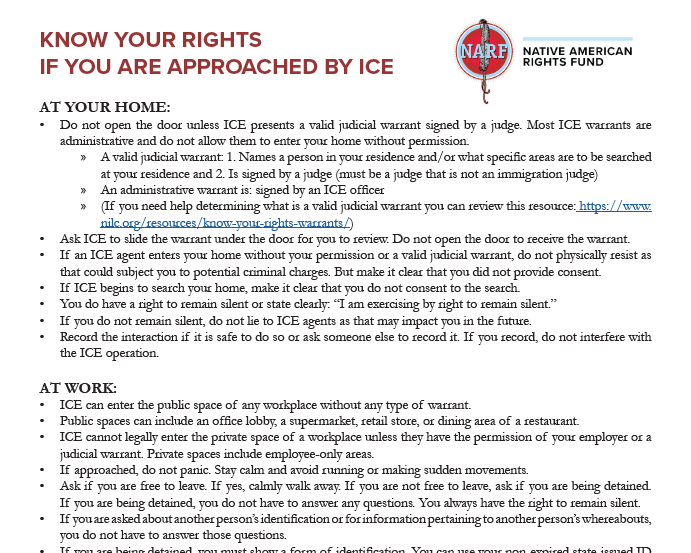 Resources for Individuals and Nonprofits Approached by ICE