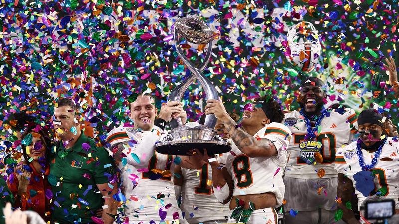 No. 10 Miami Defeats Defending National Champion Ohio State, 24-14, in Playoff Quarterfinal at the Goodyear Cotton Bowl Classic