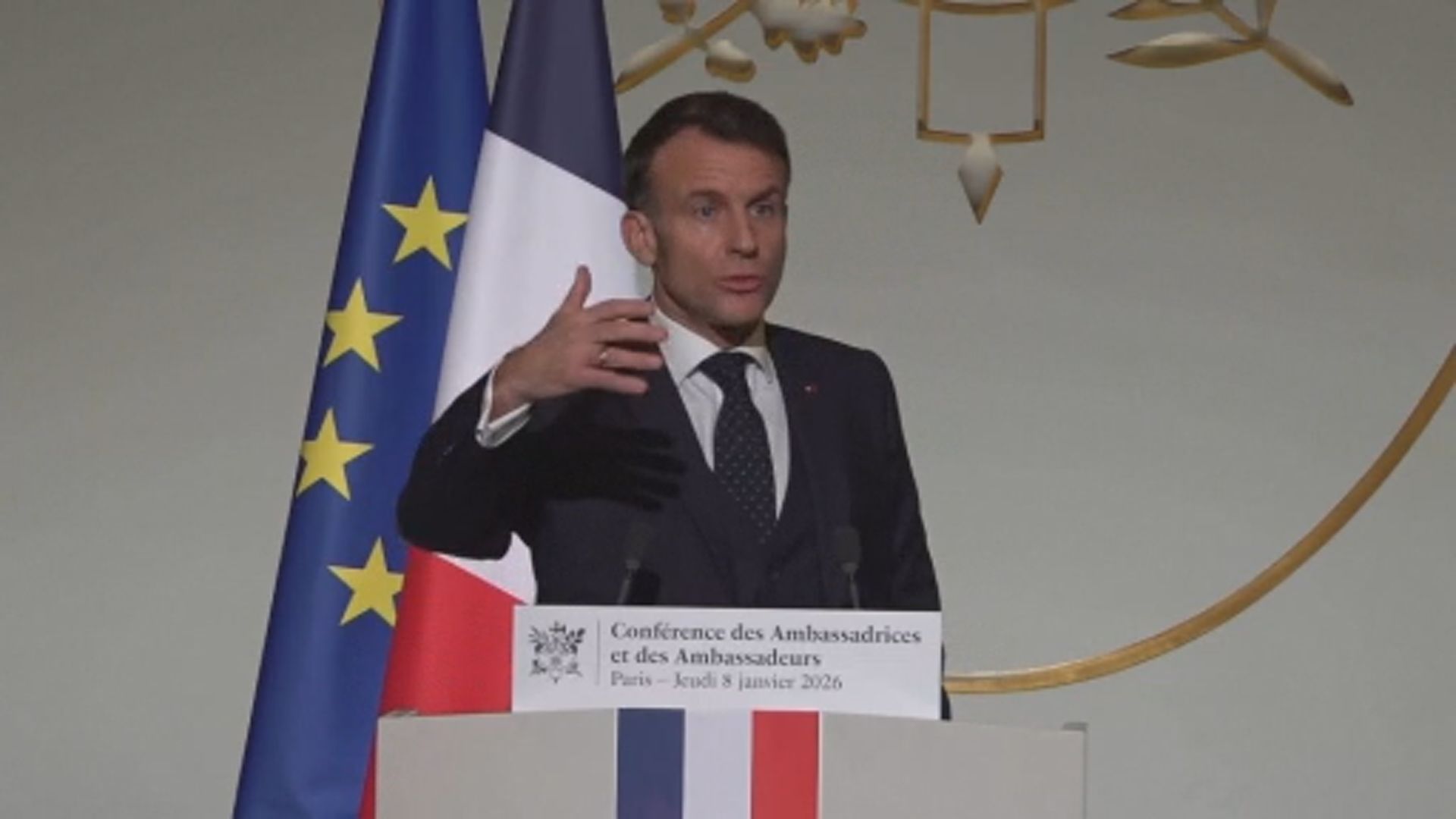 Click to play video: 'Macron says Trump calling Canada the ’51st state’ shows U.S. is turning away from its allies'