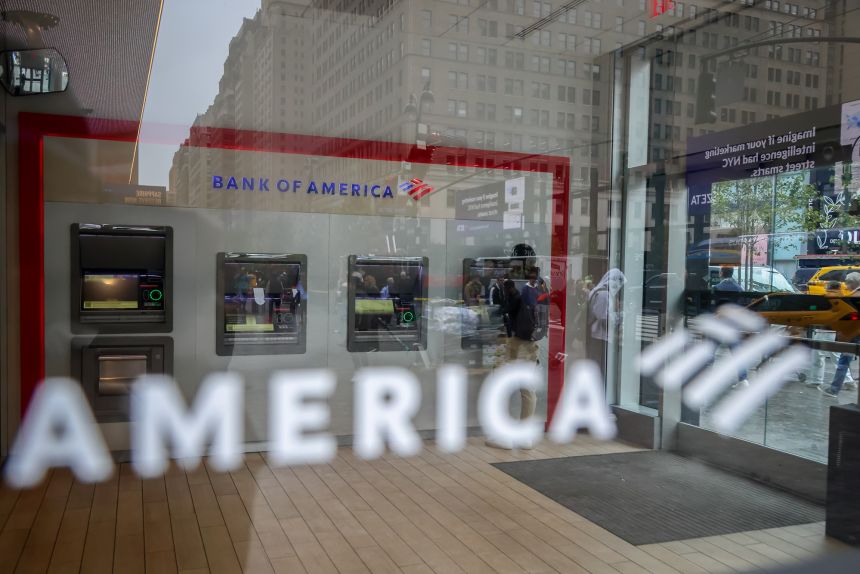 A Bank of America branch in New York on October 11, 2025.