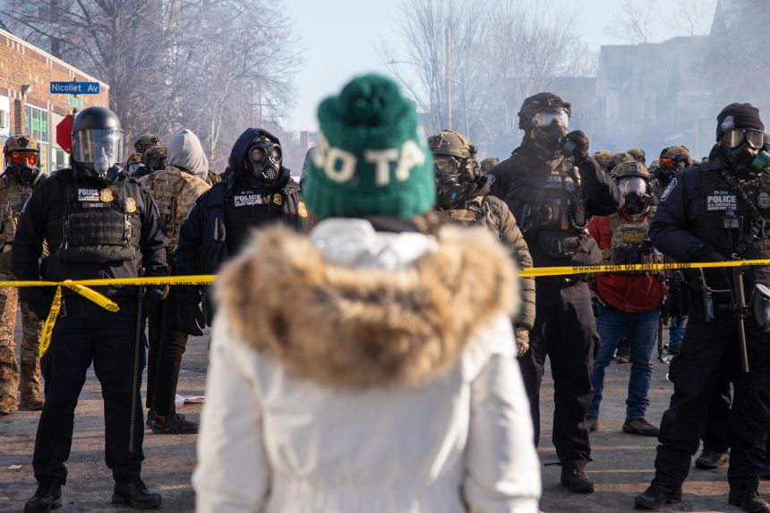 Protesters clash with law enforcement in Minneapolis over the weekend.