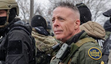 MINNEAPOLIS, UNITED STATES - JANUARY 21: US Customs and Border Patrol Commander Gregory Bovino stands in a gas station parking lot in Minneapolis, Minnesota on January 21, 2026 (Photo by Madison Thorn/Anadolu via Getty Images)