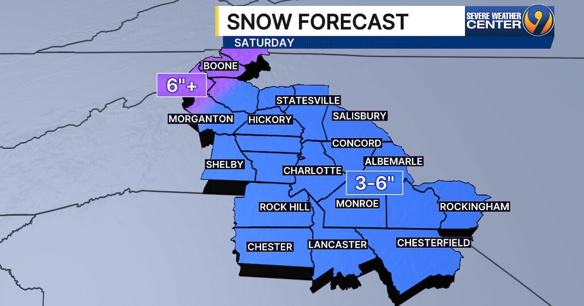 Charlotte area could get 6 inches of snow; state of emergency declared – WSOC TV
