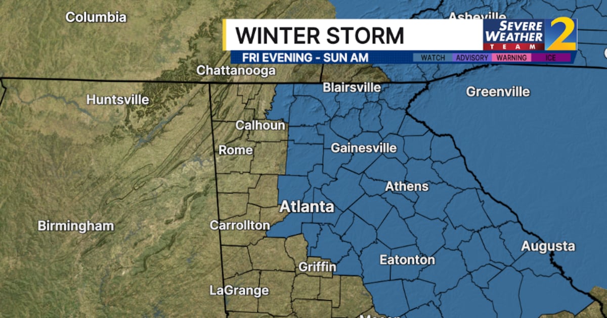Will it snow in Georgia? Winter storm watch expands to metro Atlanta - WSB-TV Channel 2