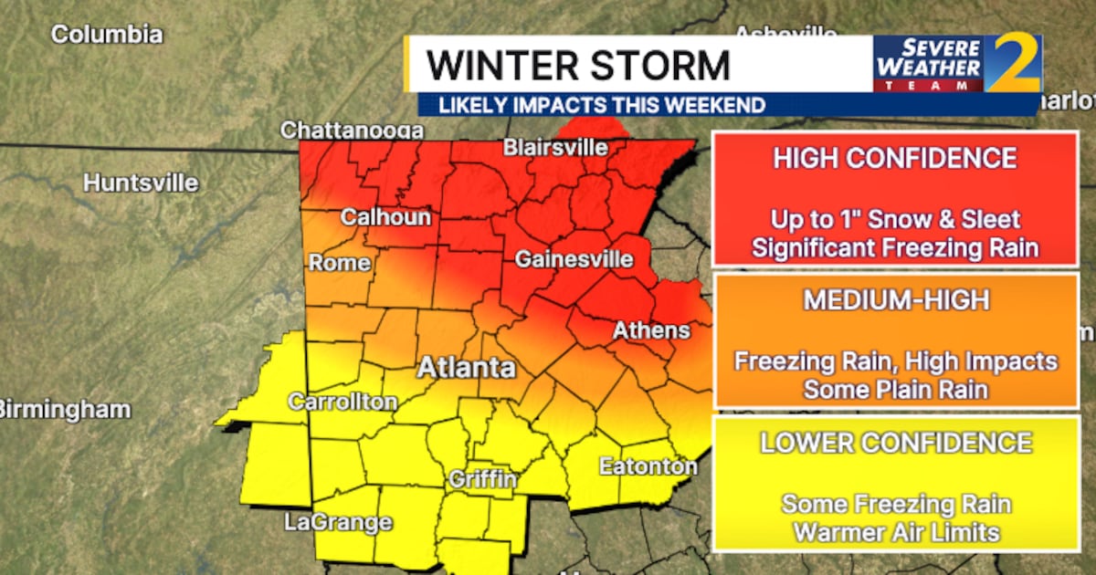 Georgia winter storm: Watch expands, potential for significant freezing rain, ice - WSB-TV Channel 2