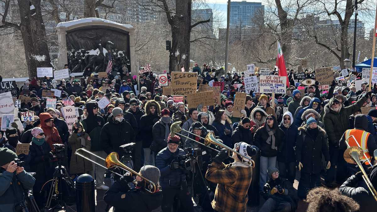 Boston rally draws crowds protesting ICE, Trump administration