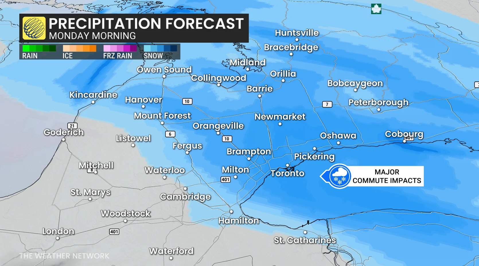 Southern Ontario crop Monday morning