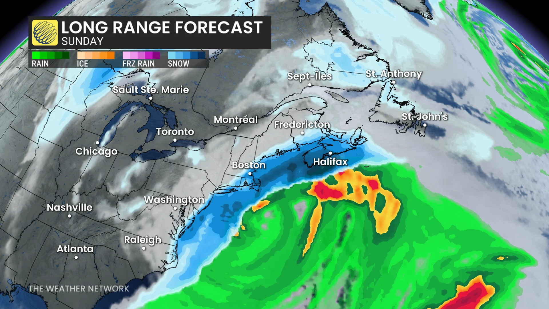 East Coast long-range forecast Sunday